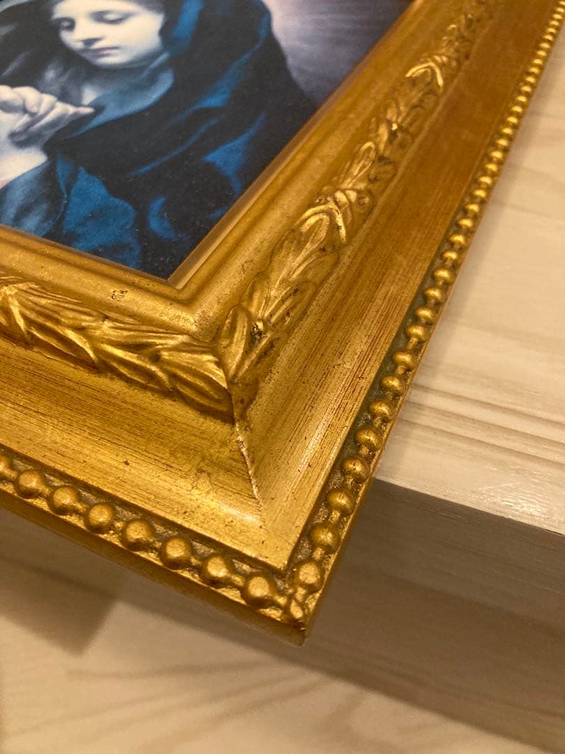 受胎告知　聖母」　カルロ・ドルチ　 金色フレーム付き