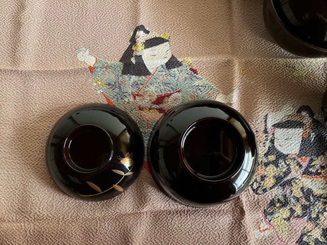 越前塗　越前漆器　蓋付椀　吸物椀　雑煮椀　10客　金蒔絵　木合