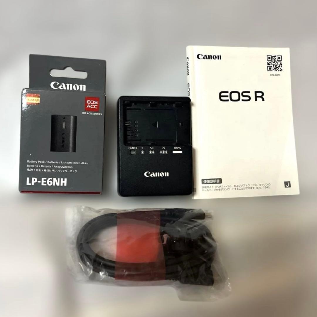 Canon EOS R ボディ ＋ 新品バッテリー・Lプレート付 美品 元箱あり