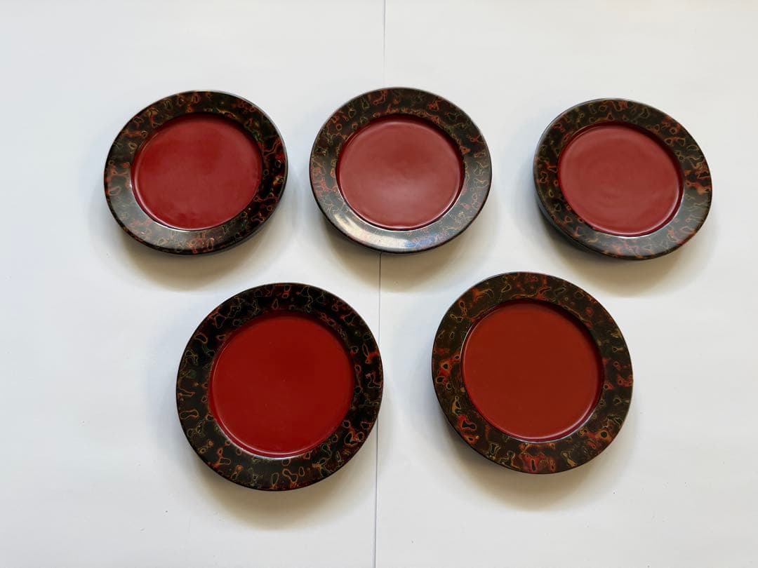 津軽塗　皿5枚組　２つセット