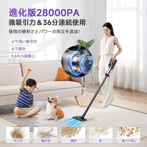 掃除機 コードレス Bivark 28000pa超強力吸引【2025業界初!吹A