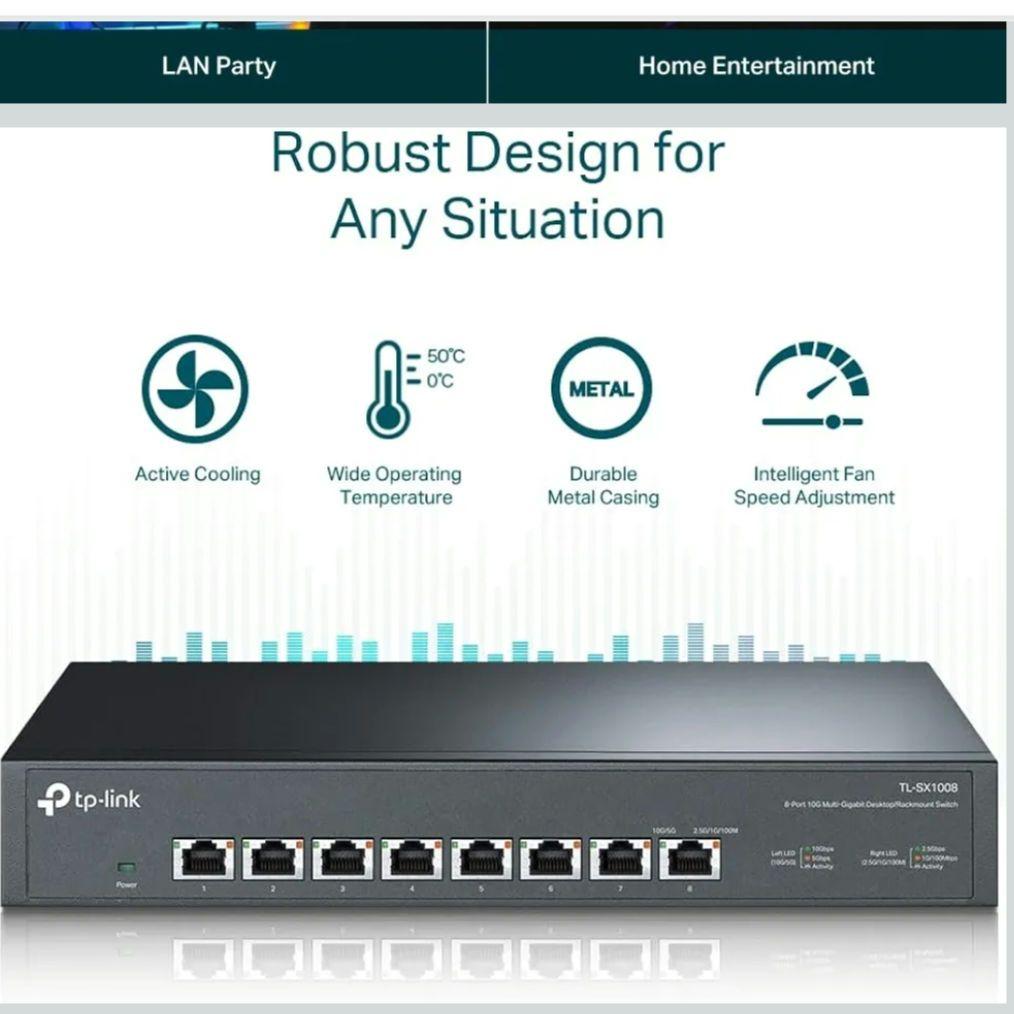 【美品】TP-Link 8ポート10G対応 スイッチングハブ TL-SX1008