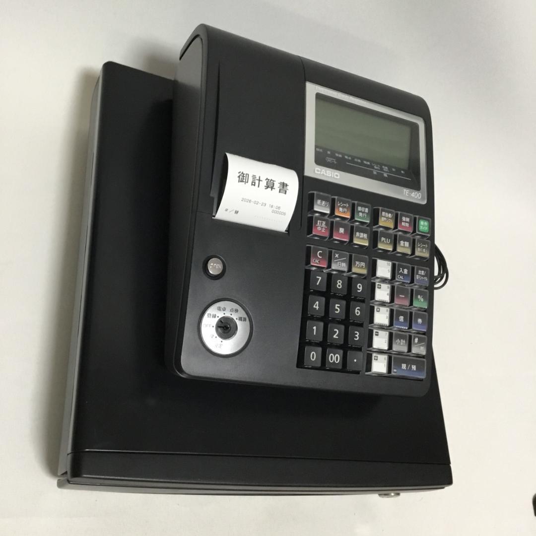 【動作確認済】カシオ レジスター TE-400 SDカード8GB・鍵付 ブラック