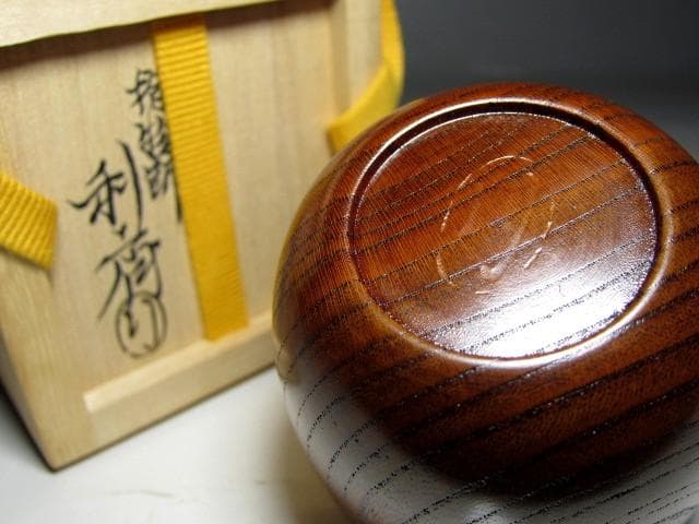 千家十職 指物師 駒沢利斎 鈴虫蒔絵 中棗 表千家十三代 即中斎花押 e240