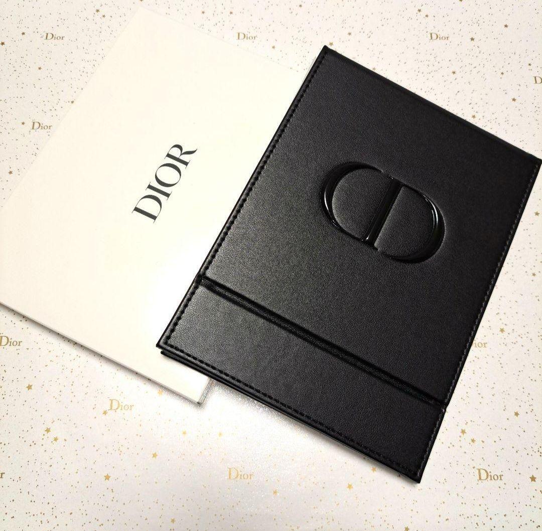 Dior❤️ディオールミラー 折りたたみ ブラック レザー ギフトラッピング付
