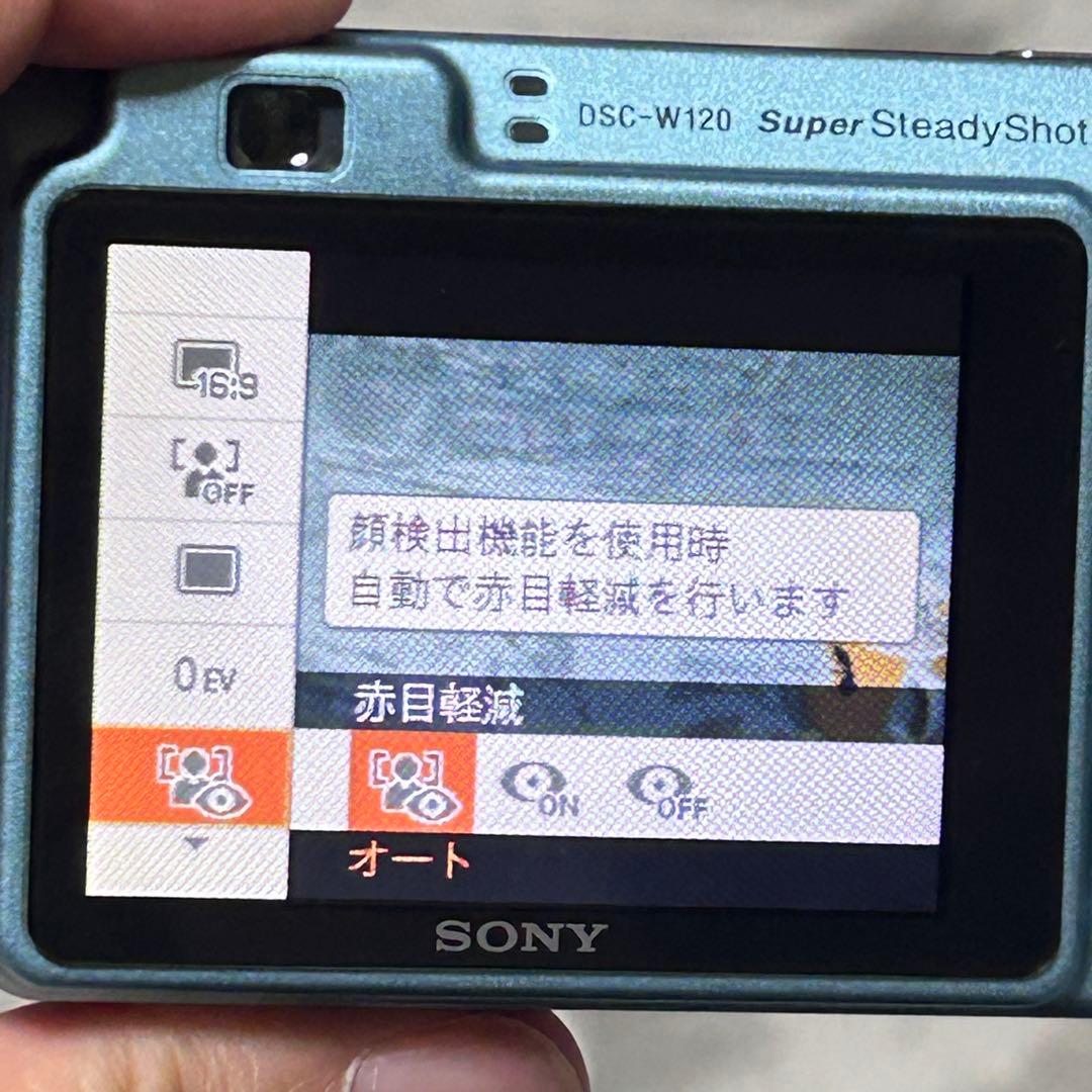 【動作品　美品】SONY Cyber-shot DSC-W120 コンデジ　青