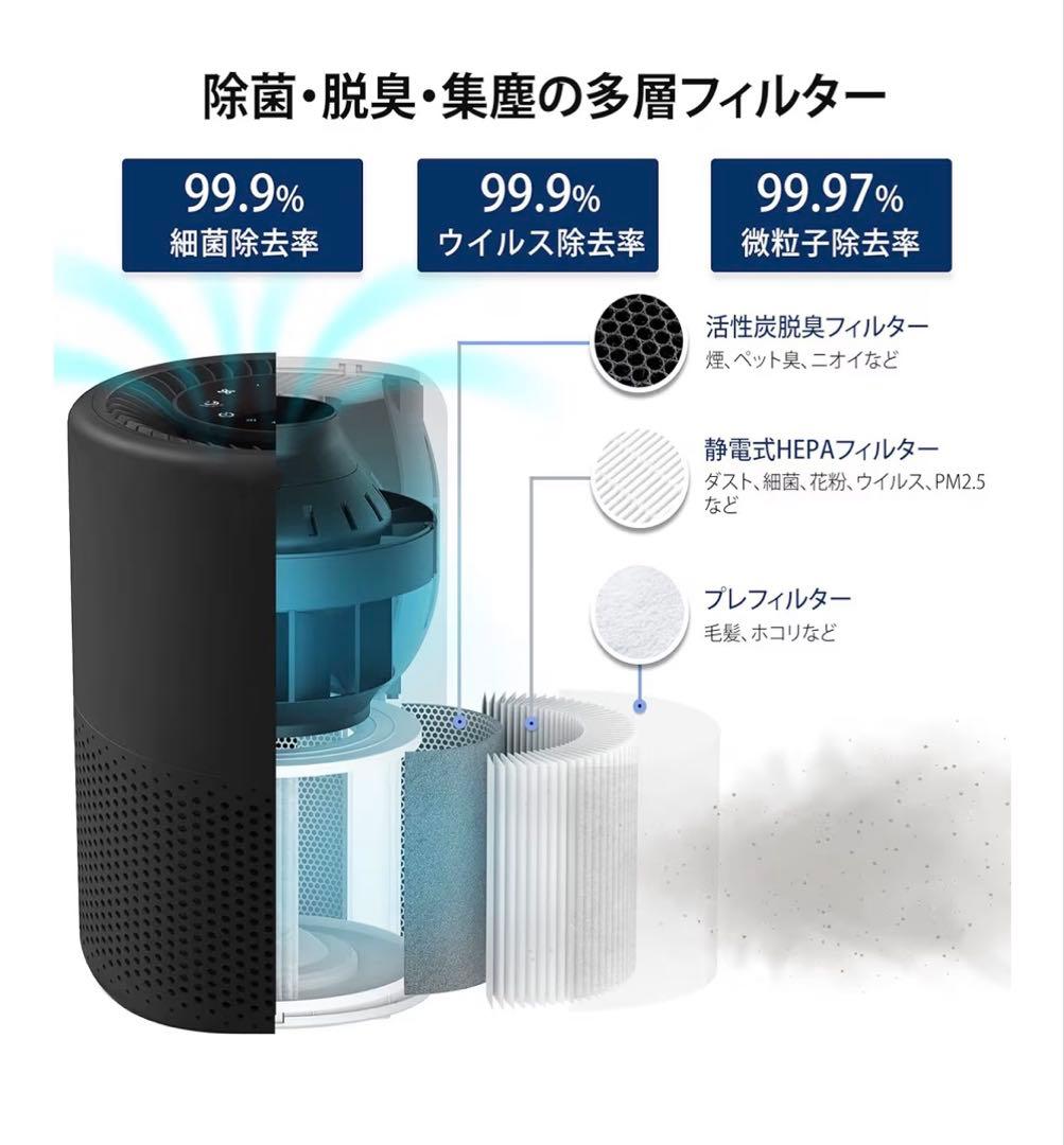 空気清浄機 18畳 小型 脱臭 ハウスダスト ほこり スマホ対応
