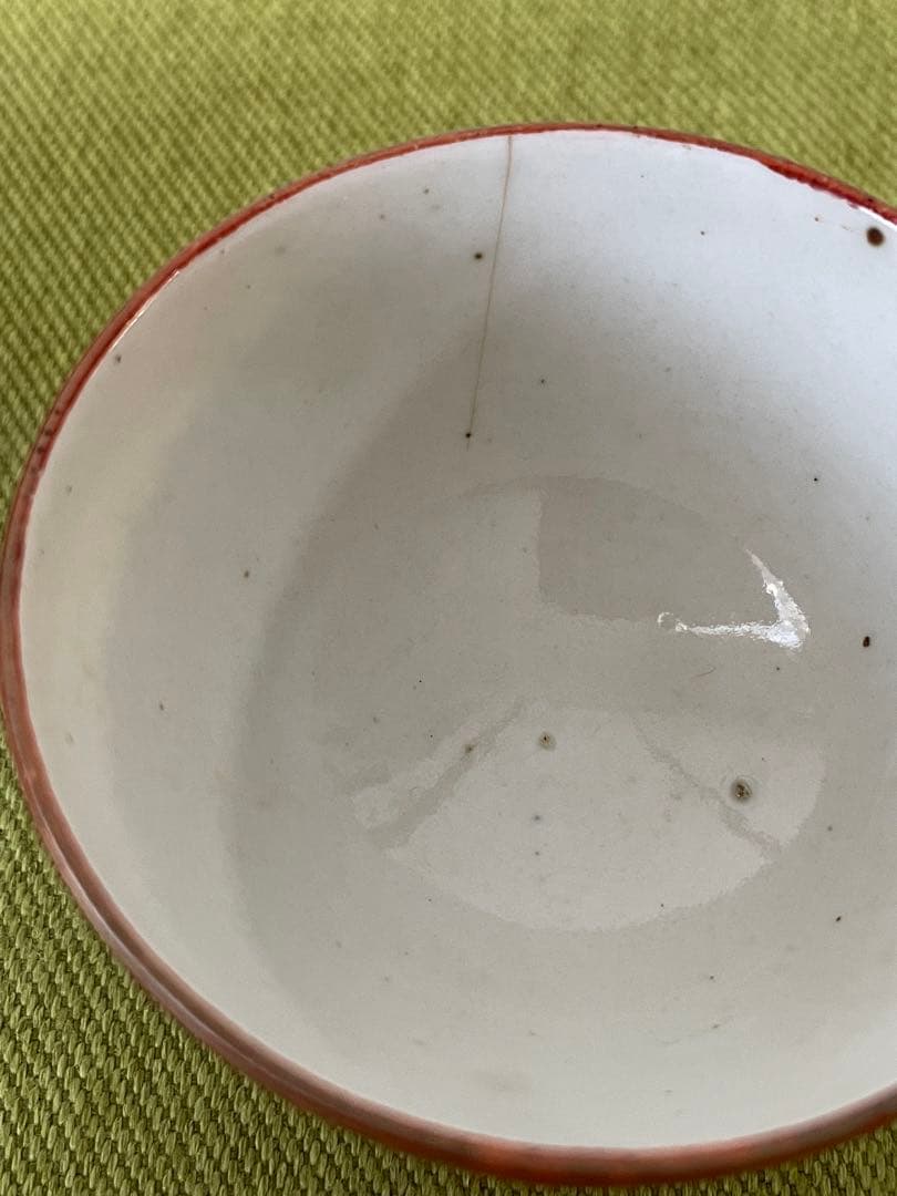 九谷焼　金彩赤絵　小茶器揃　急須と湯呑5客　骨董　(直し有り)