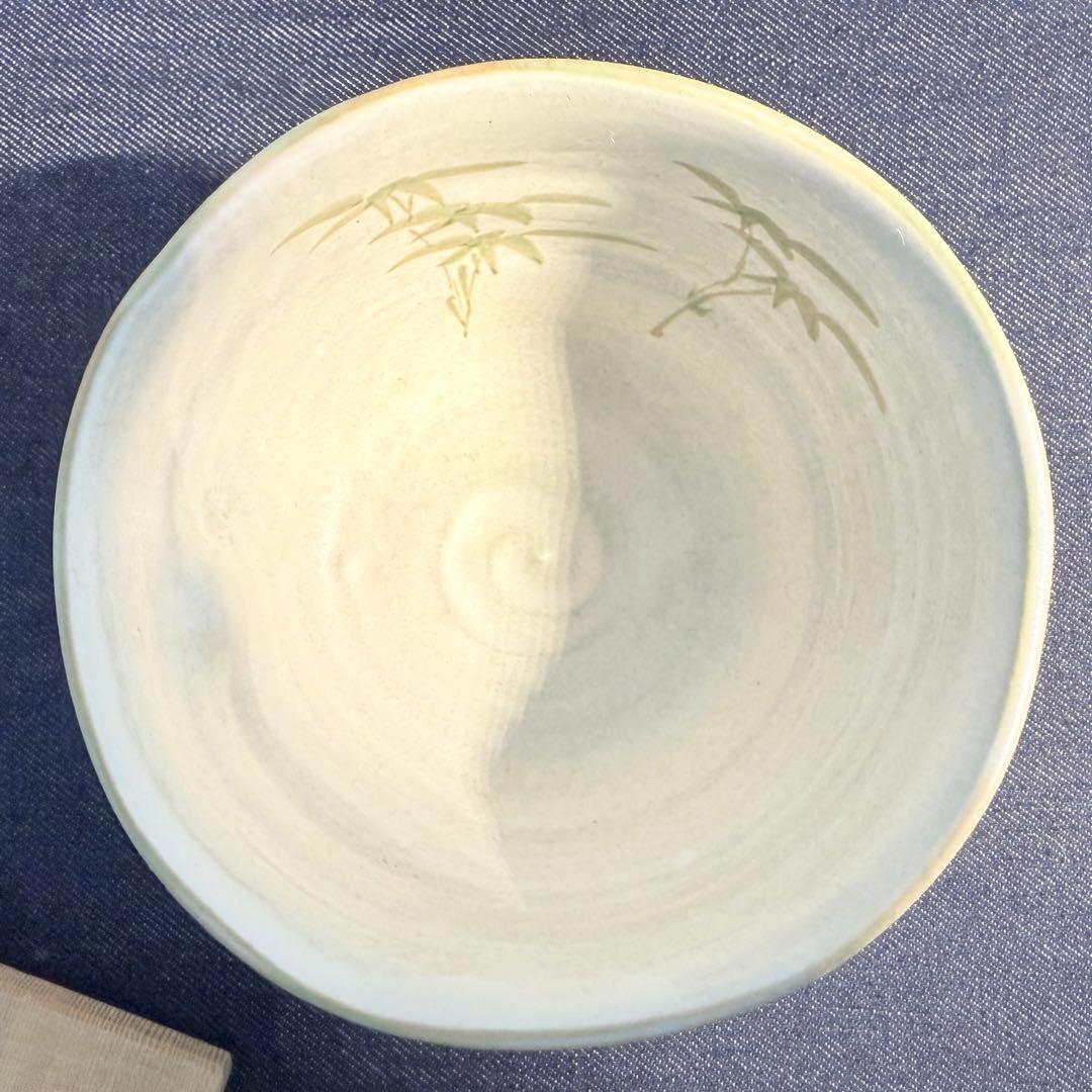 【未使用・共箱】中村茂右衛門造 竹絵 抹茶碗 茶道具 加賀焼 金沢 陶芸