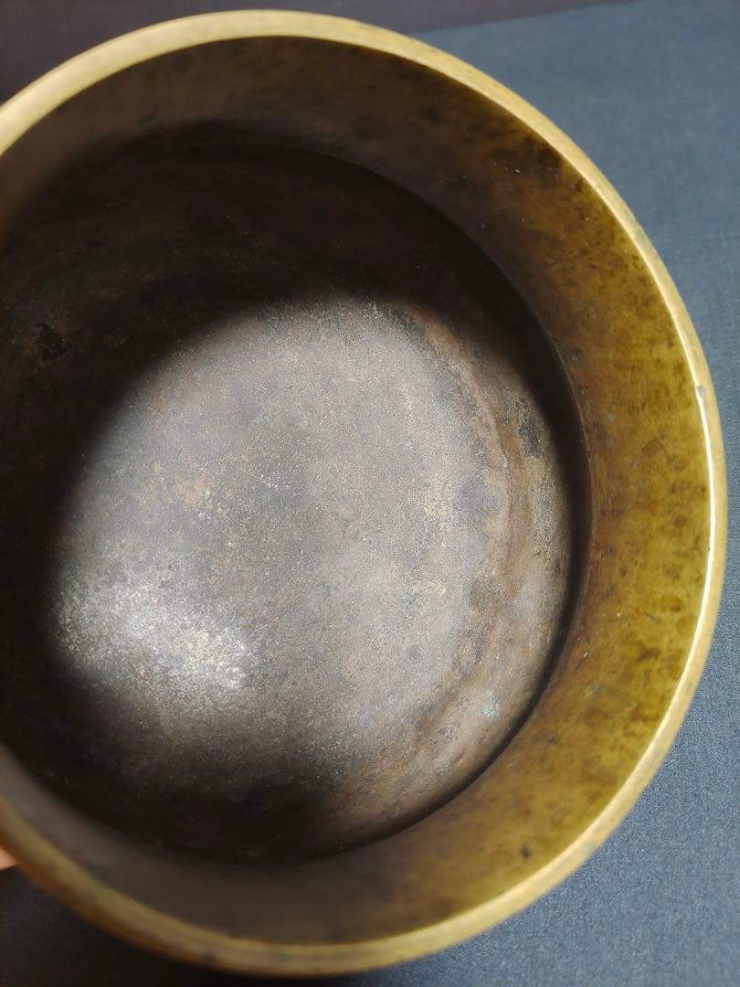 茶道具　唐銅建水　時代物　馬彫　骨董品　古美術　金属工芸　現状品