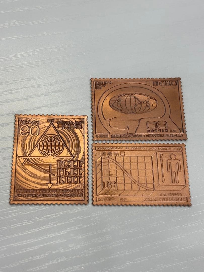 希少　松本徽章工業　純金　金属工芸品　9g 純金×純銅　切手　K24