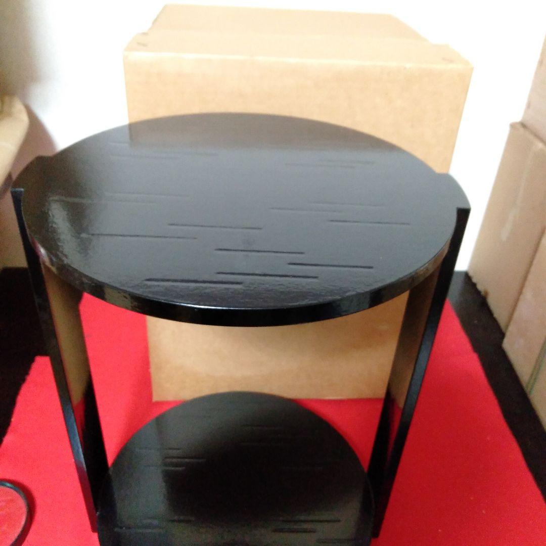 平安関斉造　漆塗宗旦丸卓