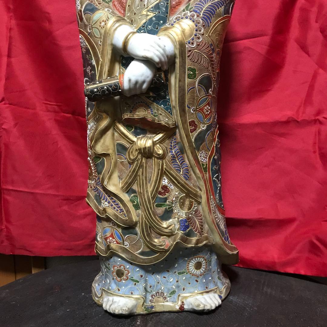 開運‼️古美術 骨董品 工芸品 九谷焼 ‼️縁起置物 ●大型観音立像 守護仏●