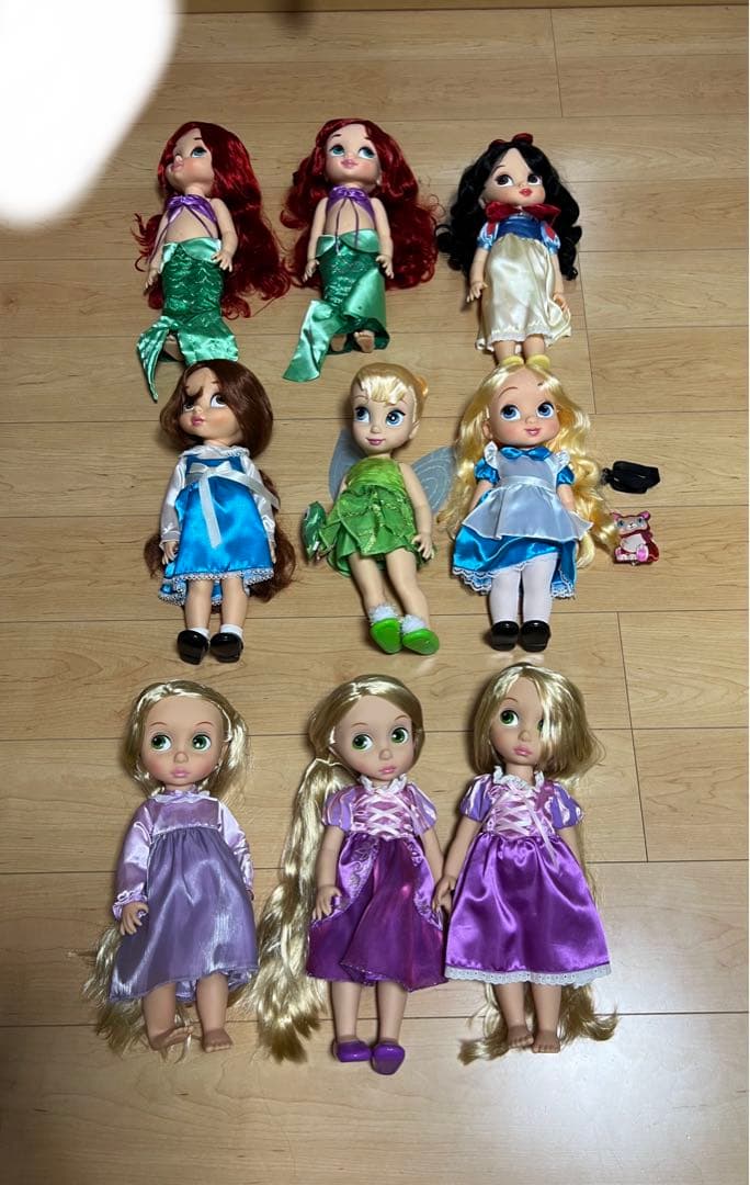 ディズニー、アニメータードールの人形セット（アリス、ラプンツェル、ベル）