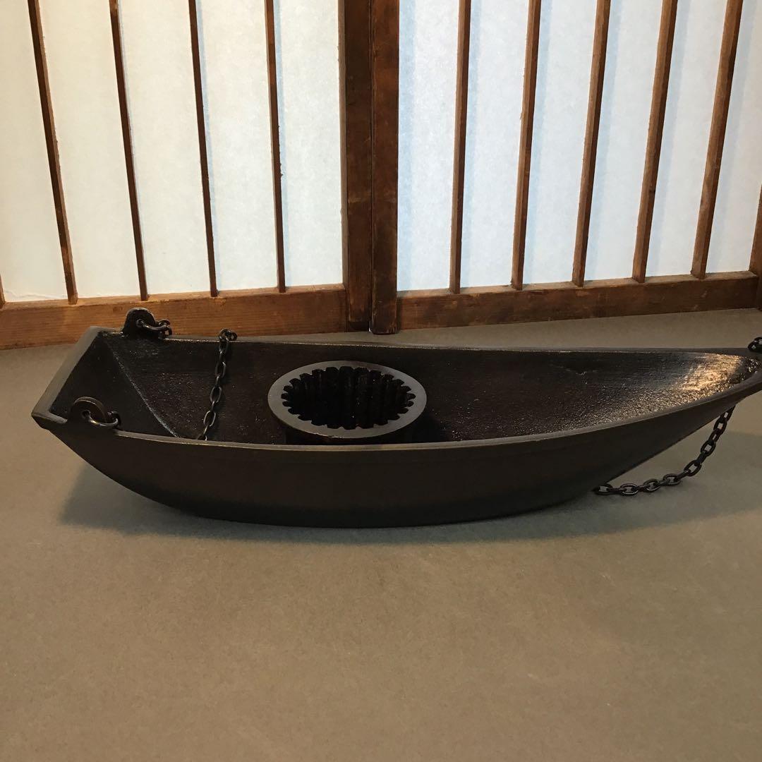 骨董品　￼華道道具　釣花入　銅製　釣船花入　S86TH2