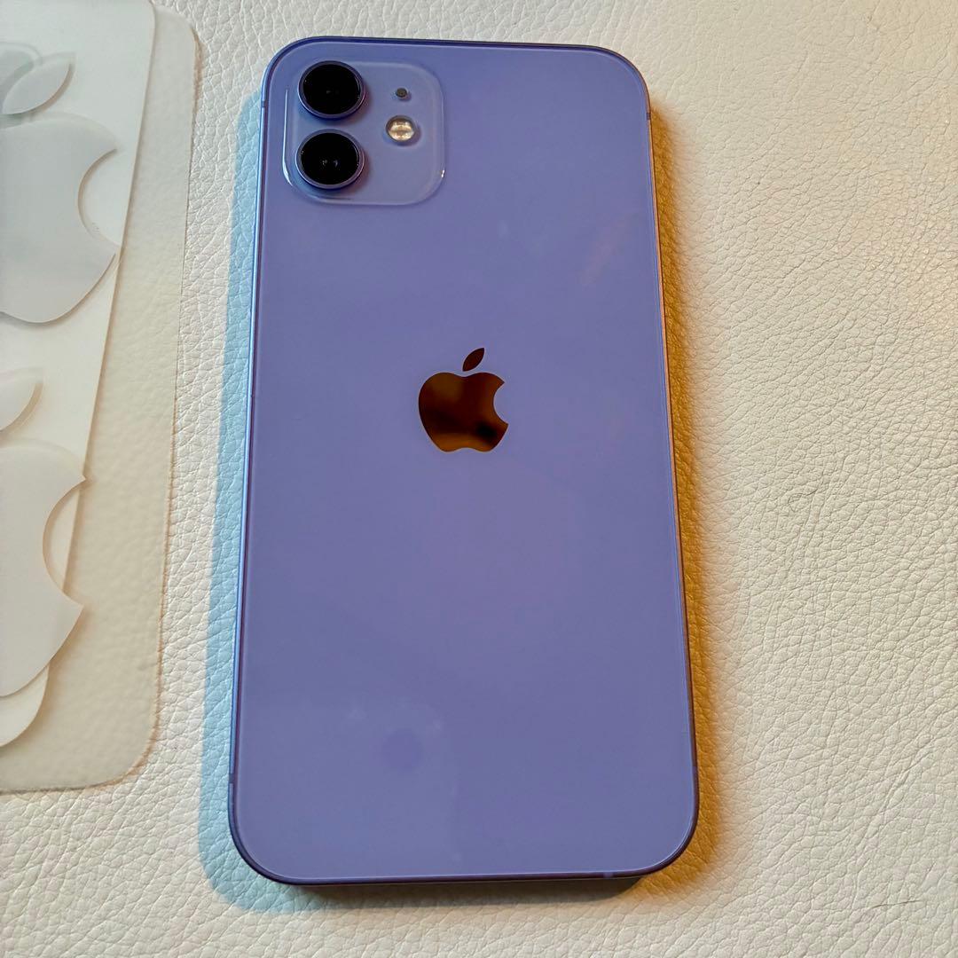 iPhone12 SIMフリー 初期化済み パープル 箱 シール ピン付き