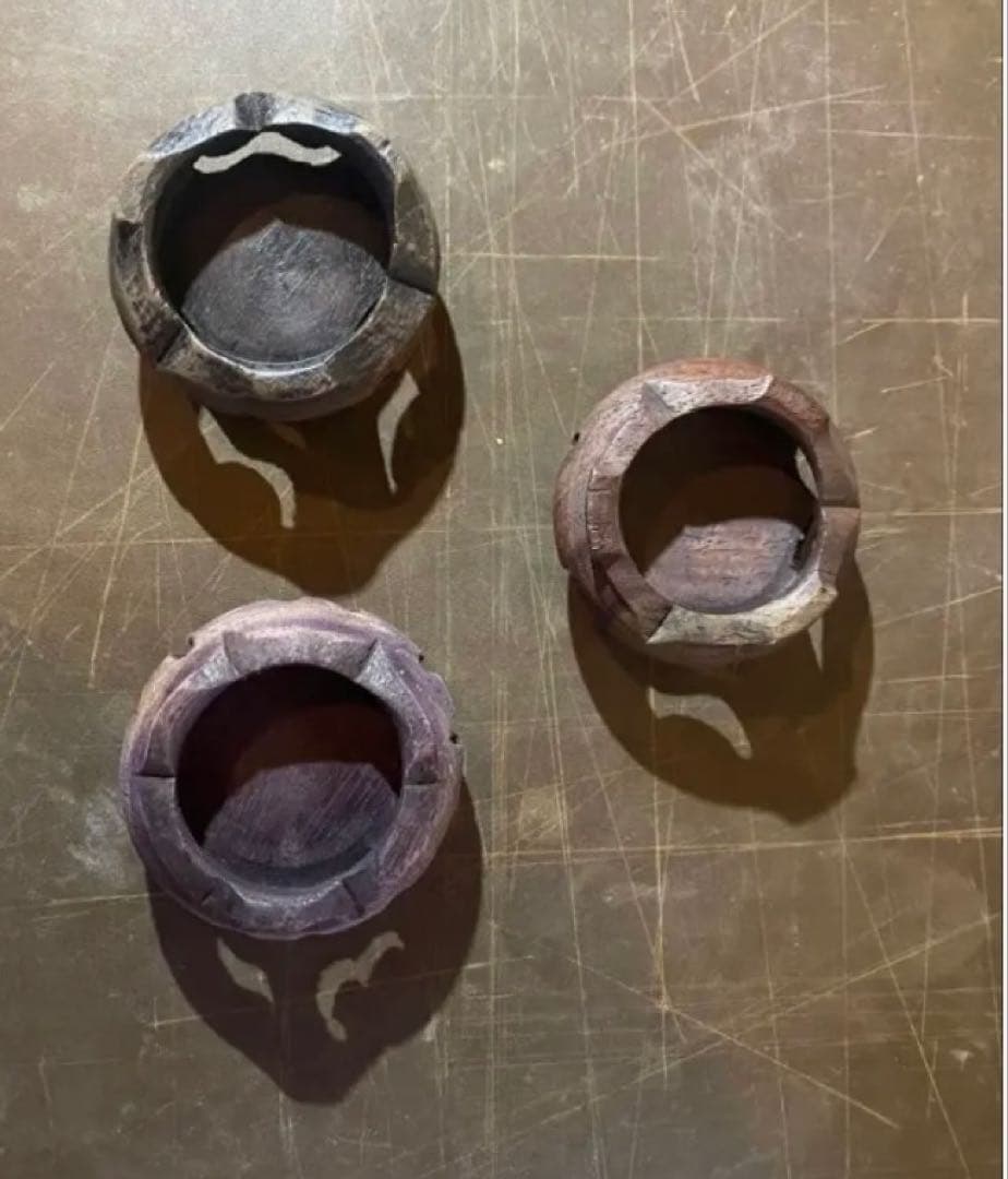 【✨至高の1８世紀アンティーク】・ブルナイ 豆壺3種＆極小豆台座・6点フルセット