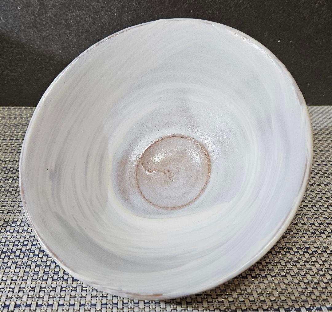 京焼　清水焼　日展作家　市川廣三 作　白釉 　刷毛目　茶碗　共箱　茶道具　茶器