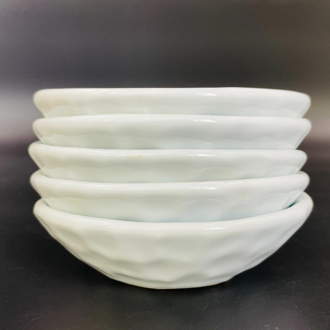 美品 青木龍山 小鉢 五客 共箱 有田焼 染付 小皿 銘々皿 作家物R8SA89