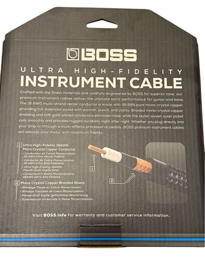 【新品未使用】BOSS BIC-P18 ギターベース5.5mシールド ストレート