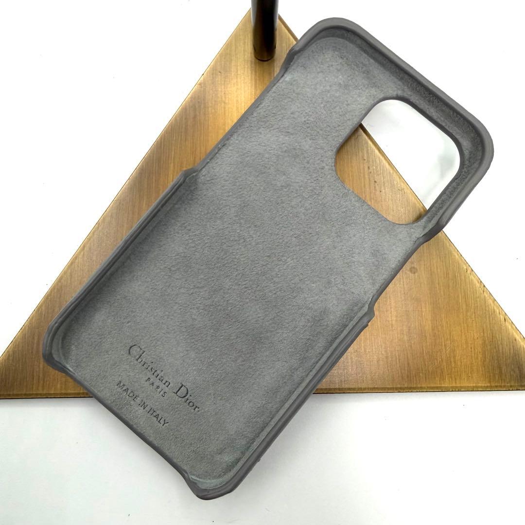 新品・未使用　Christian Dior レザー iPhoneケース グレー
