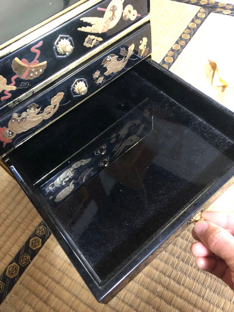 時代物の豪華宝蒔絵小引き出し 検古道具大名道具蒔絵箱小物入れ