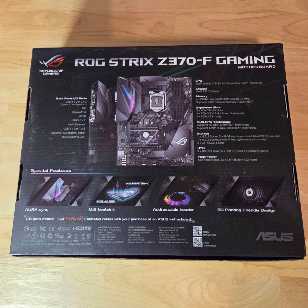 マザーボード ASUS - ROG Strix Z370-F Gaming LGA1151