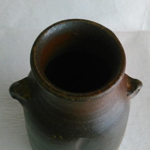 茶道具　耳付き花入　備前焼　松園窯　加藤逸郎