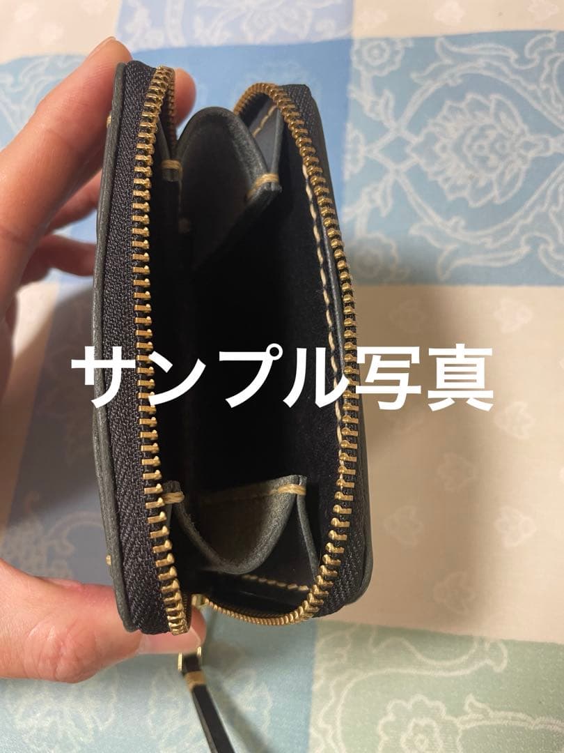 専用オーダー　トラッカーウォレット　part8 薄型コンパクト二つ折り　黒　本革