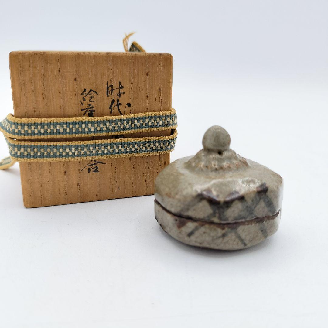 a293 香合　絵唐津　時代　辻堂　茶道具　茶道　古物　骨董　唐津焼