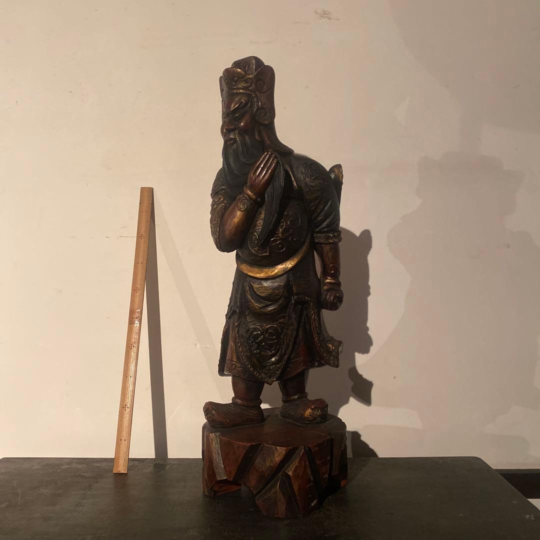 中国色彩人物木彫63cm20cm
