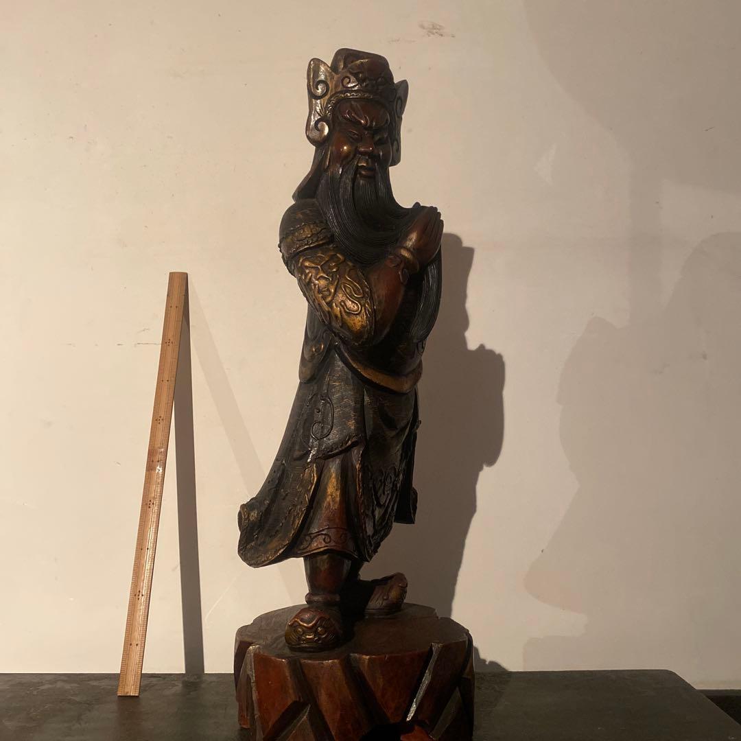 中国色彩人物木彫63cm20cm