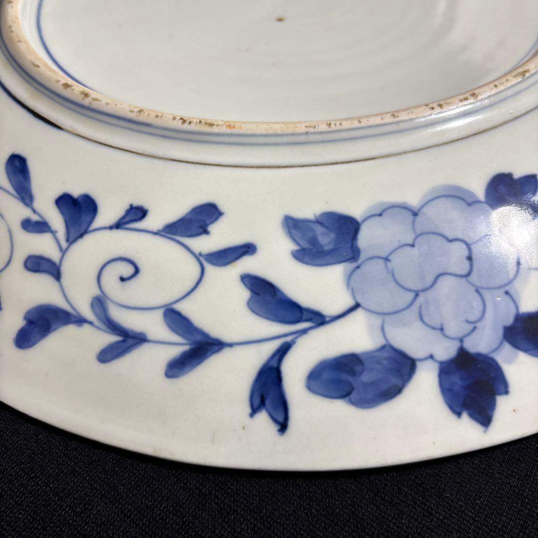 古伊万里 人物 骨董品 直径40センチ 大皿 色絵 人物馬山水図柄