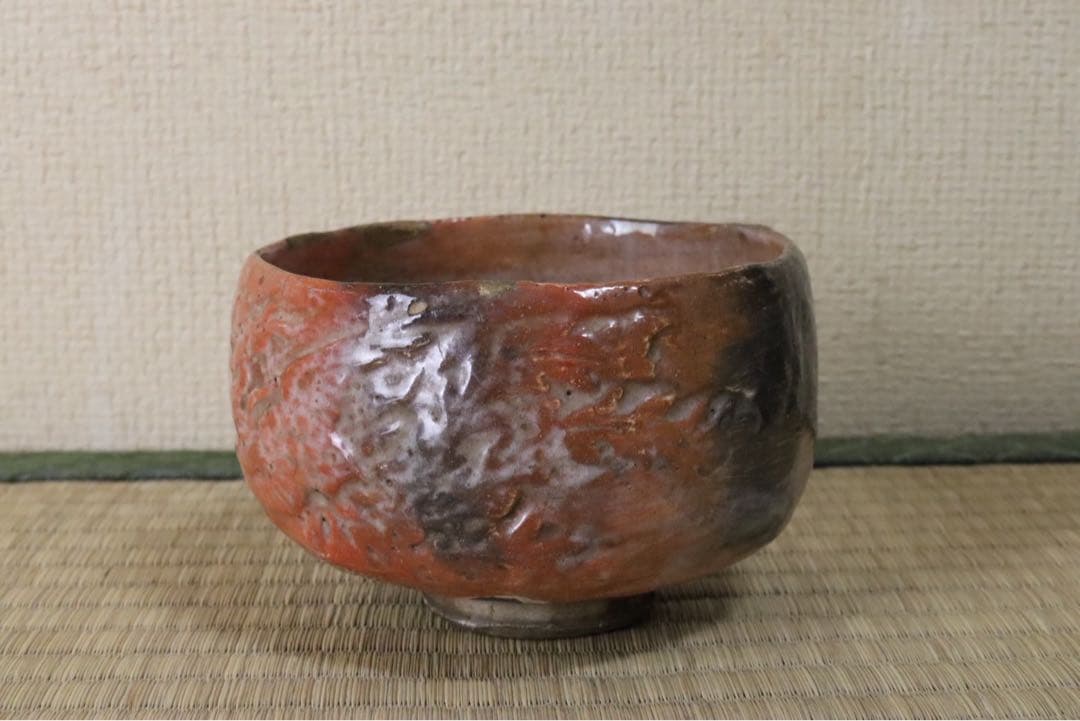 楽吉左衛門 弘入作 鳳凰絵赤茶碗 共箱 惺斎 書付