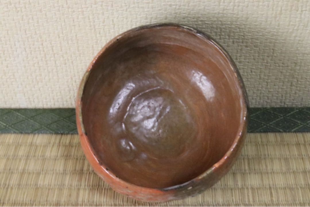 楽吉左衛門 弘入作 鳳凰絵赤茶碗 共箱 惺斎 書付