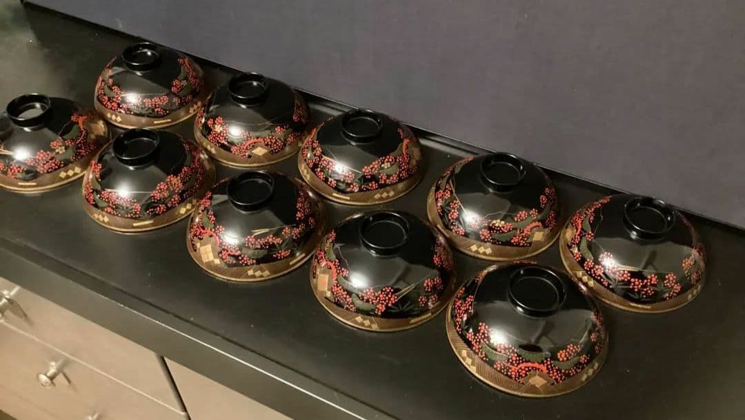 蔵出し　椀　10客　木箱　時代物　雑煮碗　懐石道具 菓子椀 塗椀 吸物椀 漆器