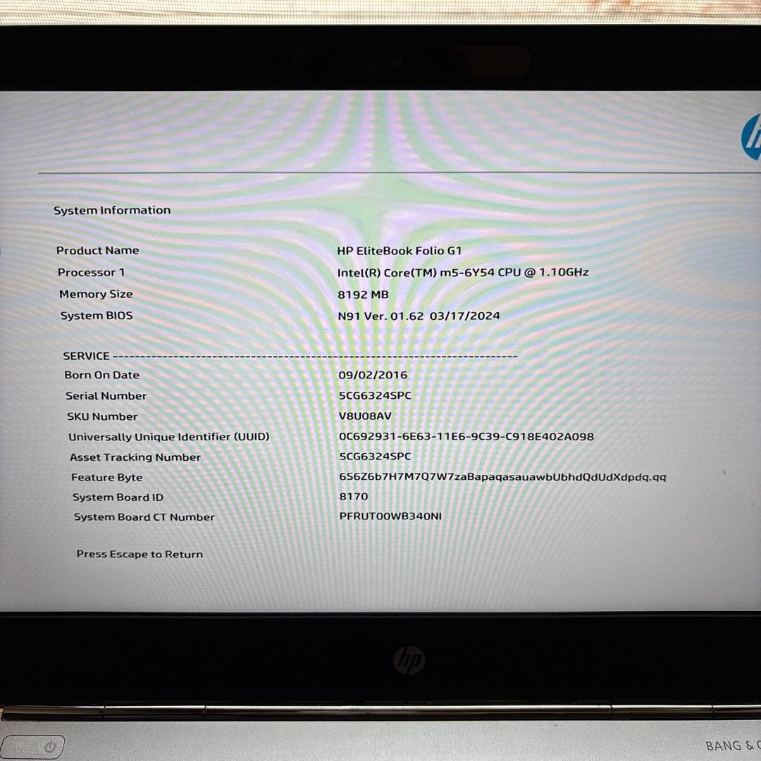 Windowsノート本体 HP EliteBook Folio G1