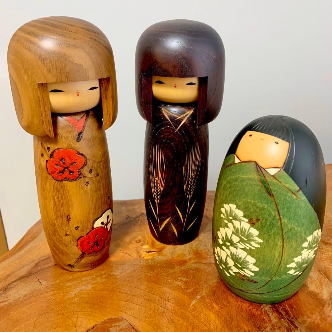 こけし 卯三郎 kokeshi 日本 人形 japan 3体セット