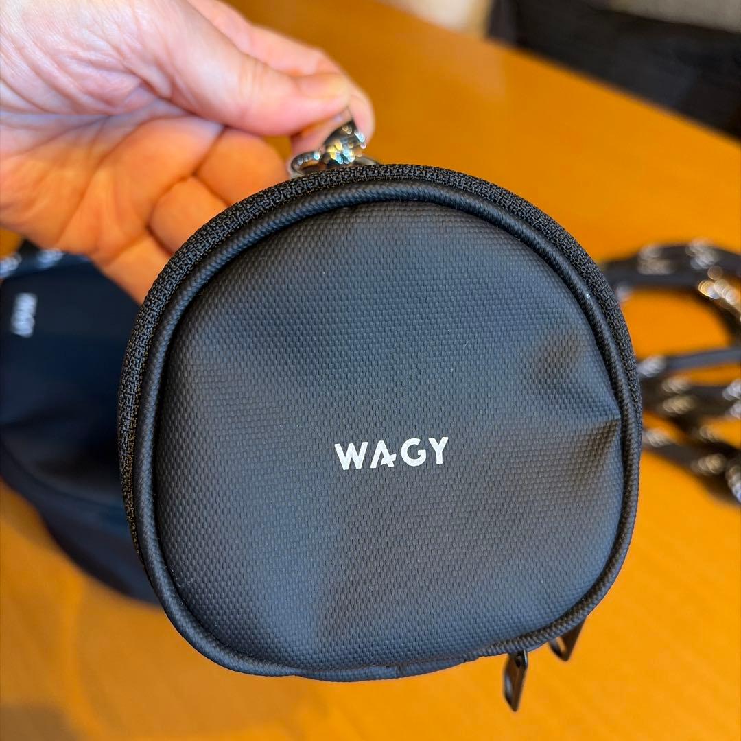 WAGY ブラック ナイロンバッグ リード、ポーチ付き