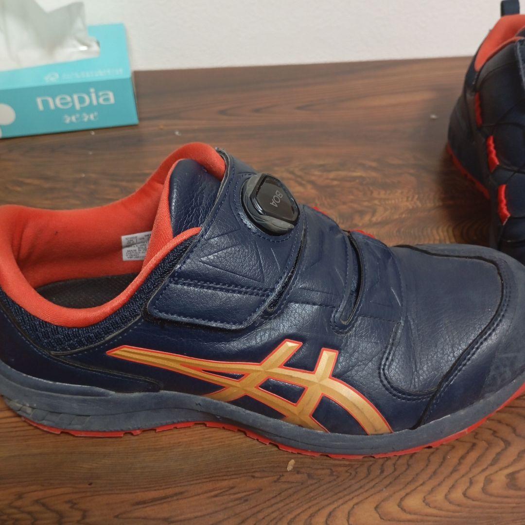 ASICS CP307ア シックス 安全靴 ネイビー/オレンジ BOA