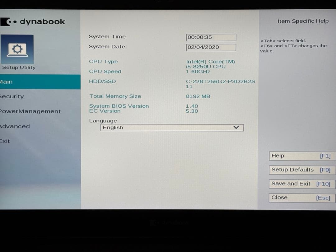 第8世代 i5 dynabook S73DP /8GB/256GB/13.3