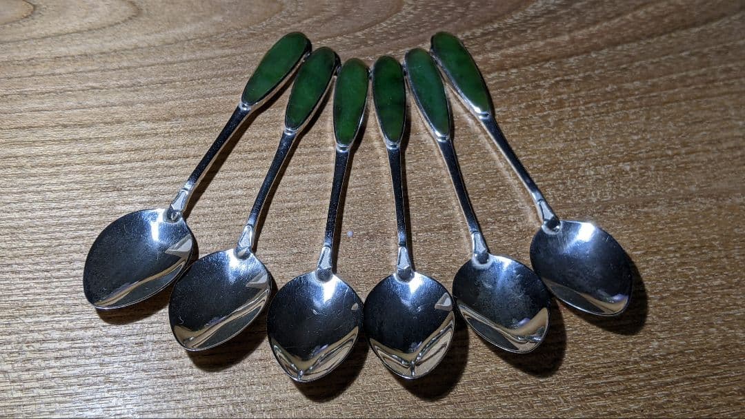 Silver Green Stone インレイ デミ スプーン
