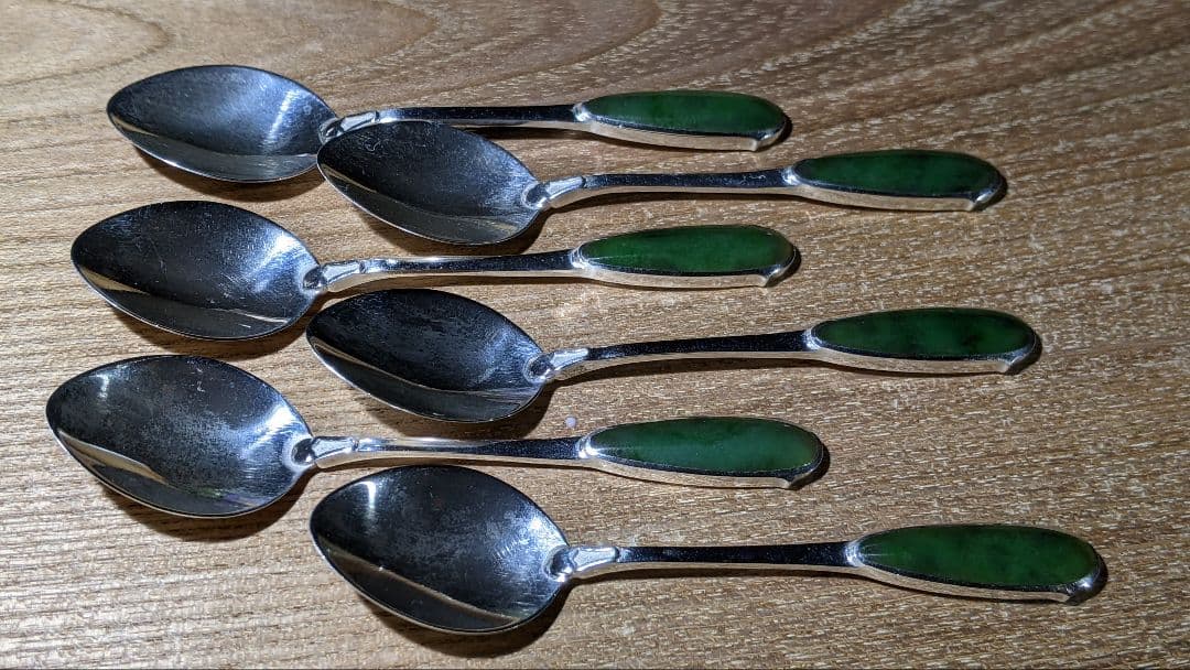 Silver Green Stone インレイ デミ スプーン
