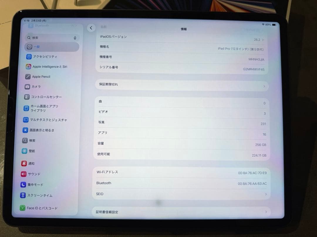 iPad Pro 12.9インチ　第五世代　256GB