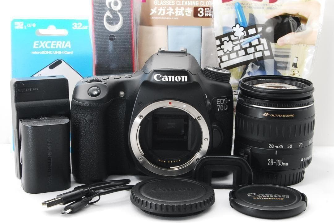 Canon EOS 70D 一眼レフカメラ スマホ転送 近～中望遠対応レンズ