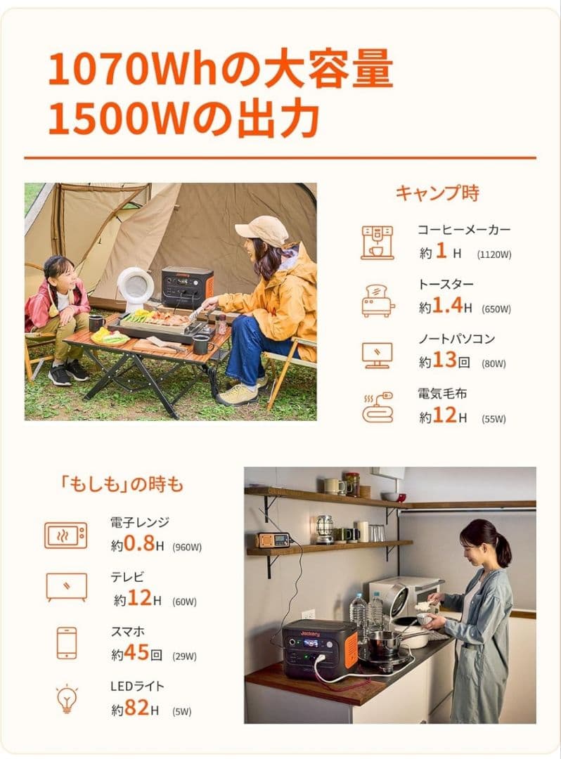 Jackery Explorer 1000 ポータブル電源 1070wh