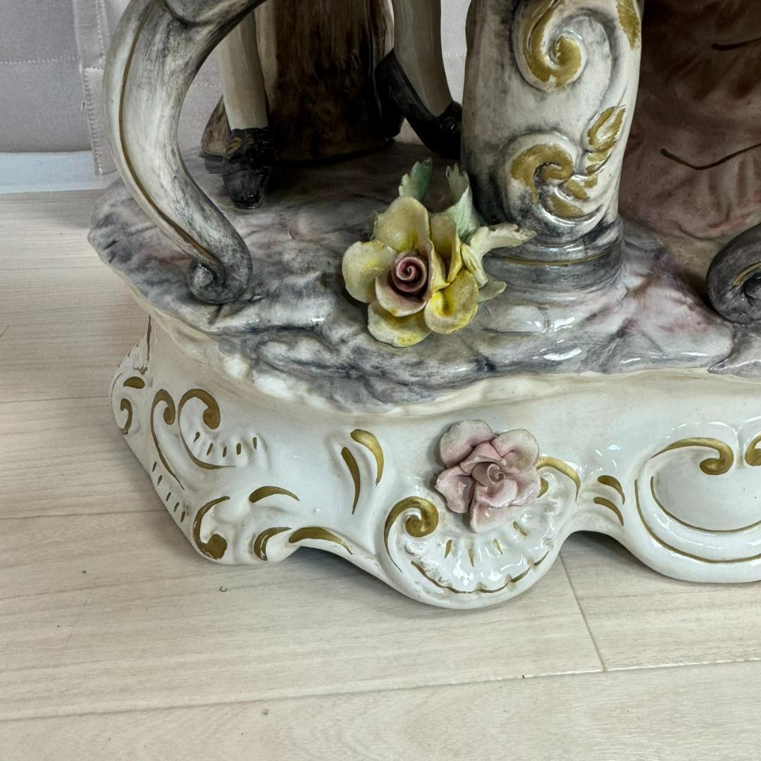 希少 特大 高さ約62㎝ イタリア製 フィギュリン 陶器 フィギュア 置物