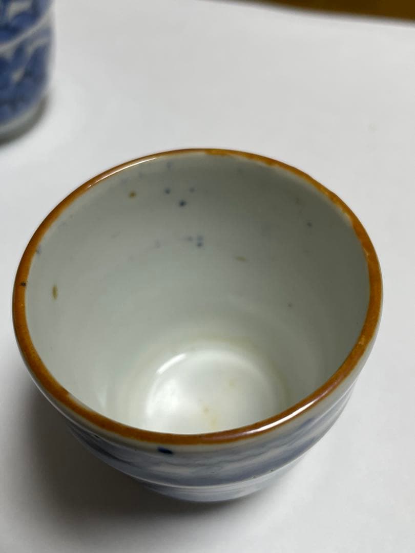 古伊万里　染付帯巻煎茶碗5客揃　骨董