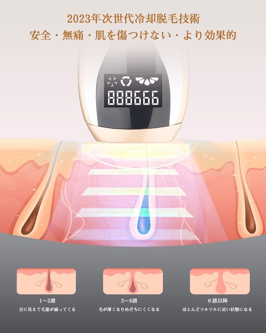 【2023★新登場★高性能冷感脱毛器】光脱毛器 IPL 全身脱毛 99万発照射
