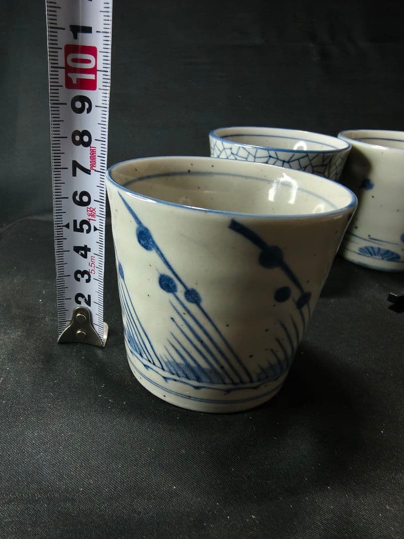 京焼蕎麦チョコ6個 染付 龍峯造 飾り箱付き 未使用美品 蔵出し 送料無料